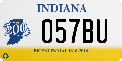 IN license plate 057BU