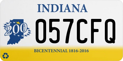 IN license plate 057CFQ