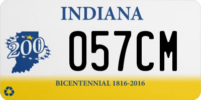 IN license plate 057CM