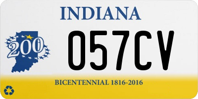 IN license plate 057CV