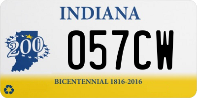 IN license plate 057CW