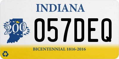 IN license plate 057DEQ