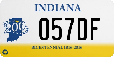 IN license plate 057DF