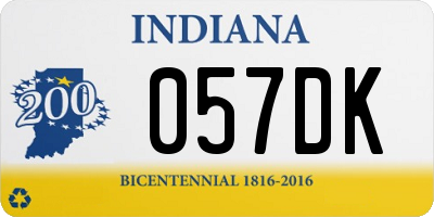 IN license plate 057DK