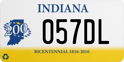 IN license plate 057DL