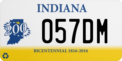 IN license plate 057DM