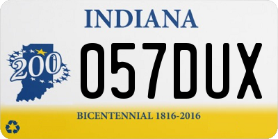 IN license plate 057DUX