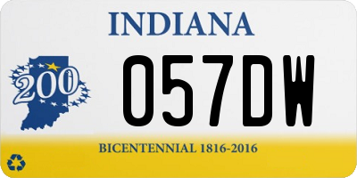 IN license plate 057DW