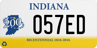 IN license plate 057ED