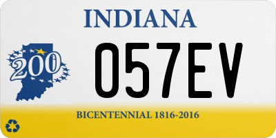 IN license plate 057EV