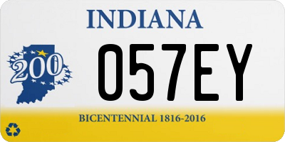 IN license plate 057EY