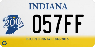 IN license plate 057FF