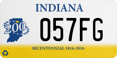 IN license plate 057FG