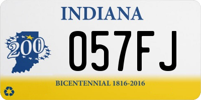 IN license plate 057FJ