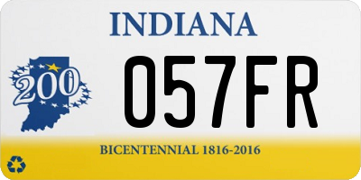 IN license plate 057FR