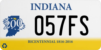 IN license plate 057FS