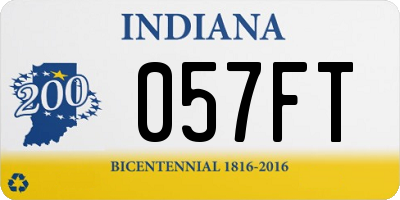 IN license plate 057FT