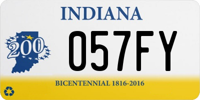 IN license plate 057FY