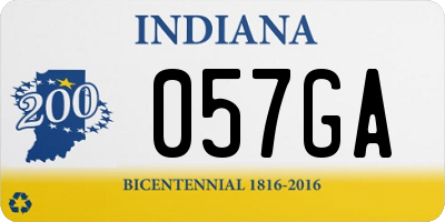 IN license plate 057GA