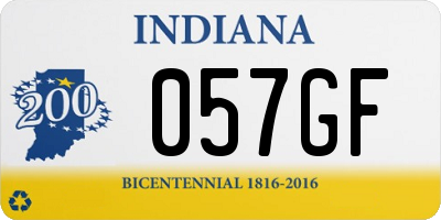 IN license plate 057GF