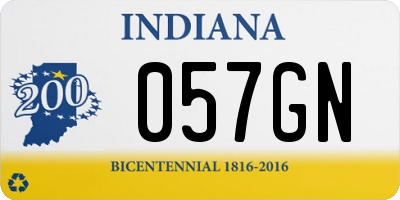 IN license plate 057GN