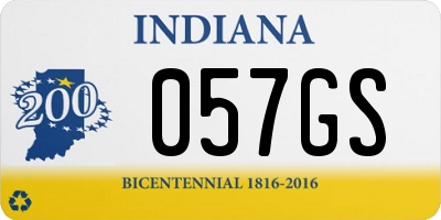 IN license plate 057GS