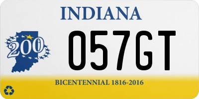 IN license plate 057GT