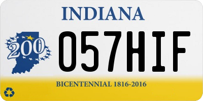 IN license plate 057HIF