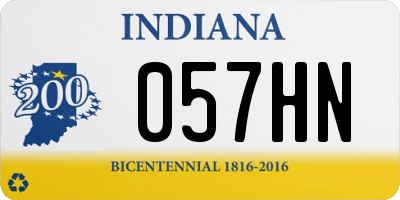 IN license plate 057HN