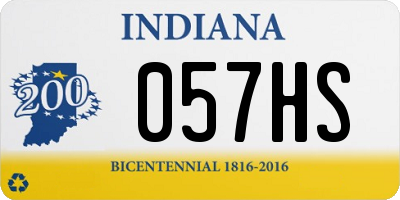 IN license plate 057HS