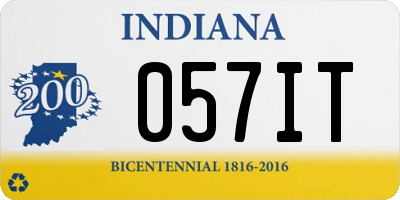 IN license plate 057IT