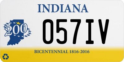 IN license plate 057IV