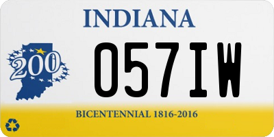 IN license plate 057IW