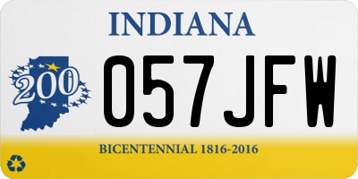 IN license plate 057JFW