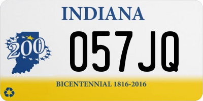 IN license plate 057JQ