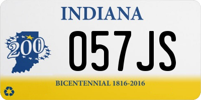 IN license plate 057JS