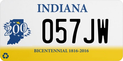 IN license plate 057JW