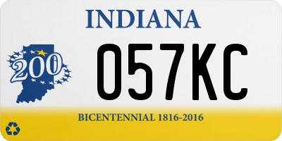 IN license plate 057KC