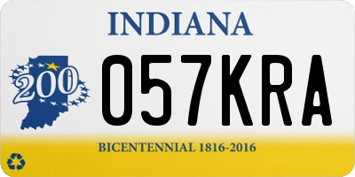 IN license plate 057KRA