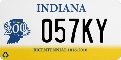 IN license plate 057KY