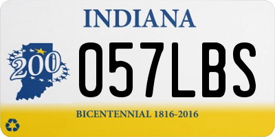 IN license plate 057LBS