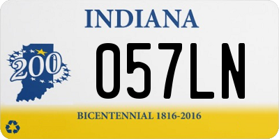 IN license plate 057LN