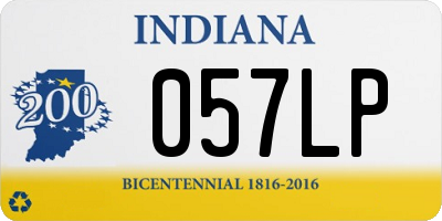 IN license plate 057LP