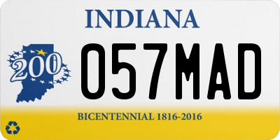 IN license plate 057MAD