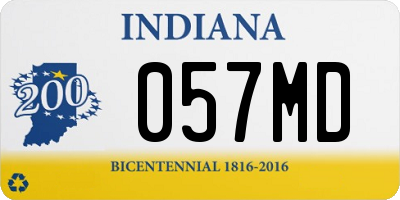 IN license plate 057MD