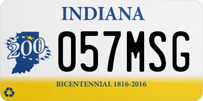 IN license plate 057MSG