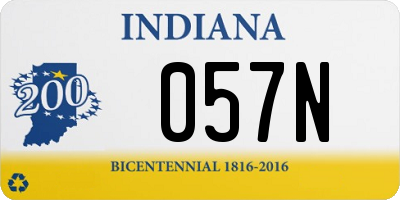 IN license plate 057N