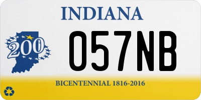 IN license plate 057NB