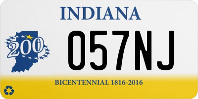 IN license plate 057NJ