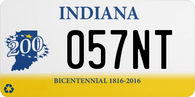 IN license plate 057NT